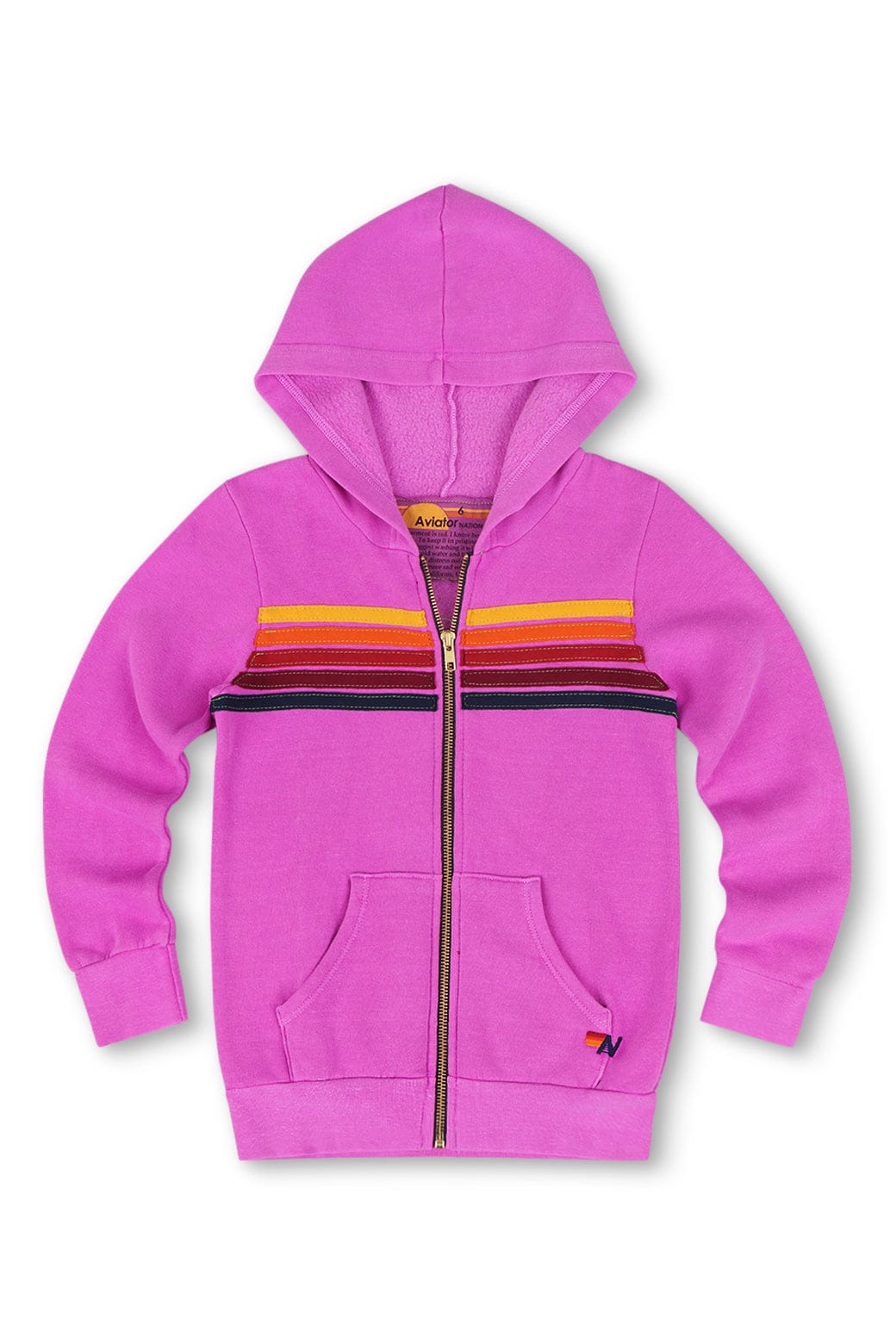 KID'S 5 STRIPE HOODIE - NEON PURPLE