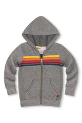 KID'S 5 STRIPE HOODIE - HEATHER GREY