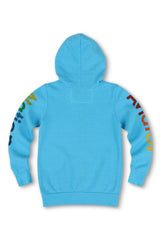 KID'S AVIATOR NATION ZIP HOODIE - NEON BLUE