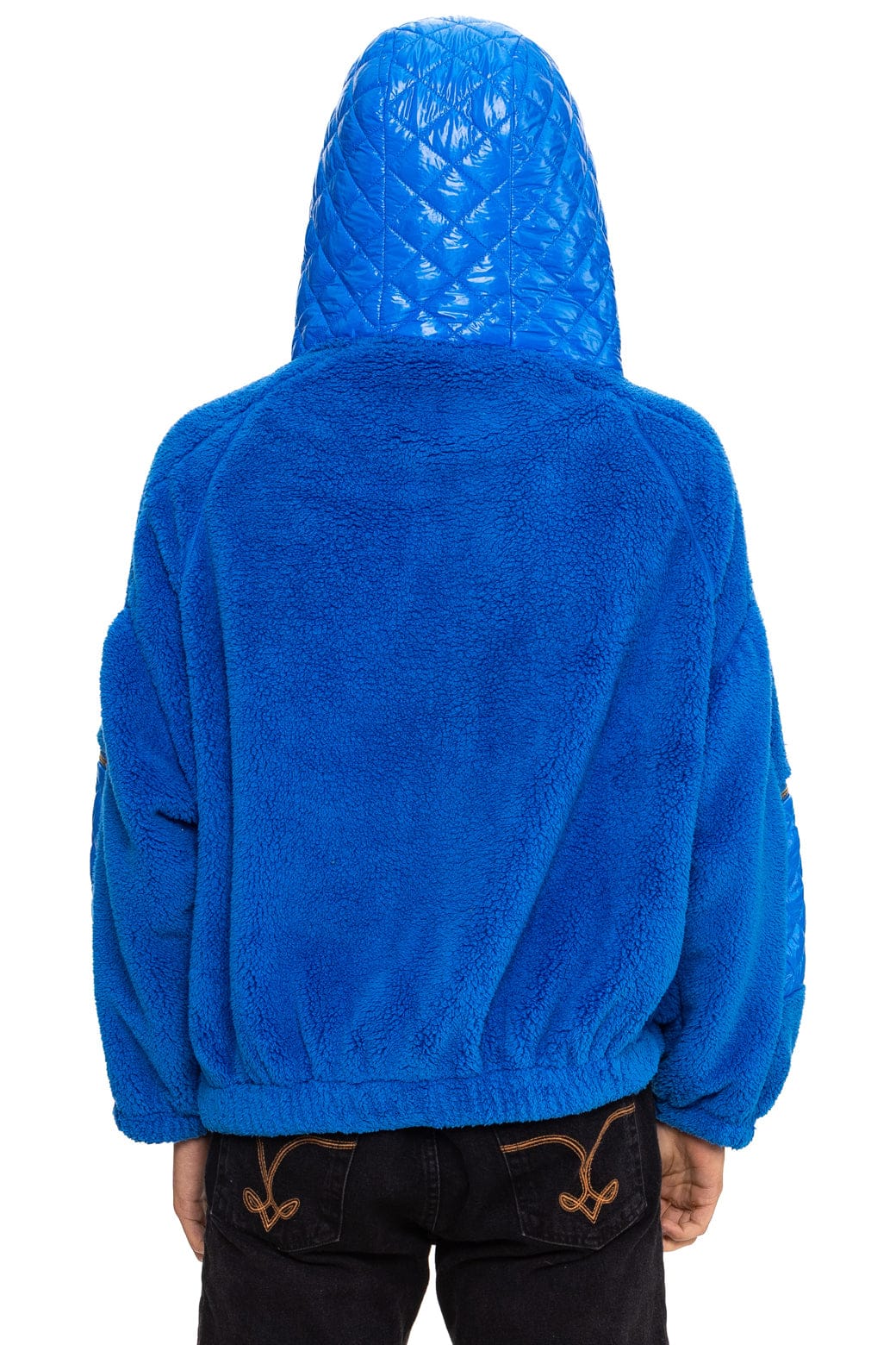 TEDDY UNISEX OVERSIZED HOODED FULL ZIP JACKET - BLUE CINA