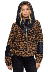 TEDDY UNISEX OVERSIZED HOODED FULL ZIP JACKET - CHEETAH