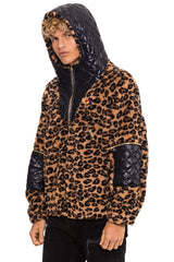 TEDDY UNISEX OVERSIZED HOODED FULL ZIP JACKET - CHEETAH