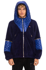 TEDDY UNISEX OVERSIZED HOODED FULL ZIP JACKET - NAVY