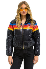 5 STRIPE APRES JACKET - GLOSSY BLACK