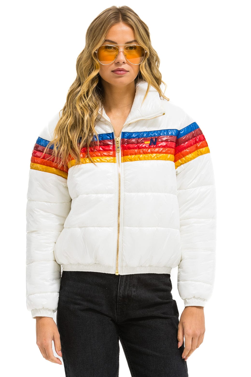 5 STRIPE APRES JACKET - GLOSSY WHITE
