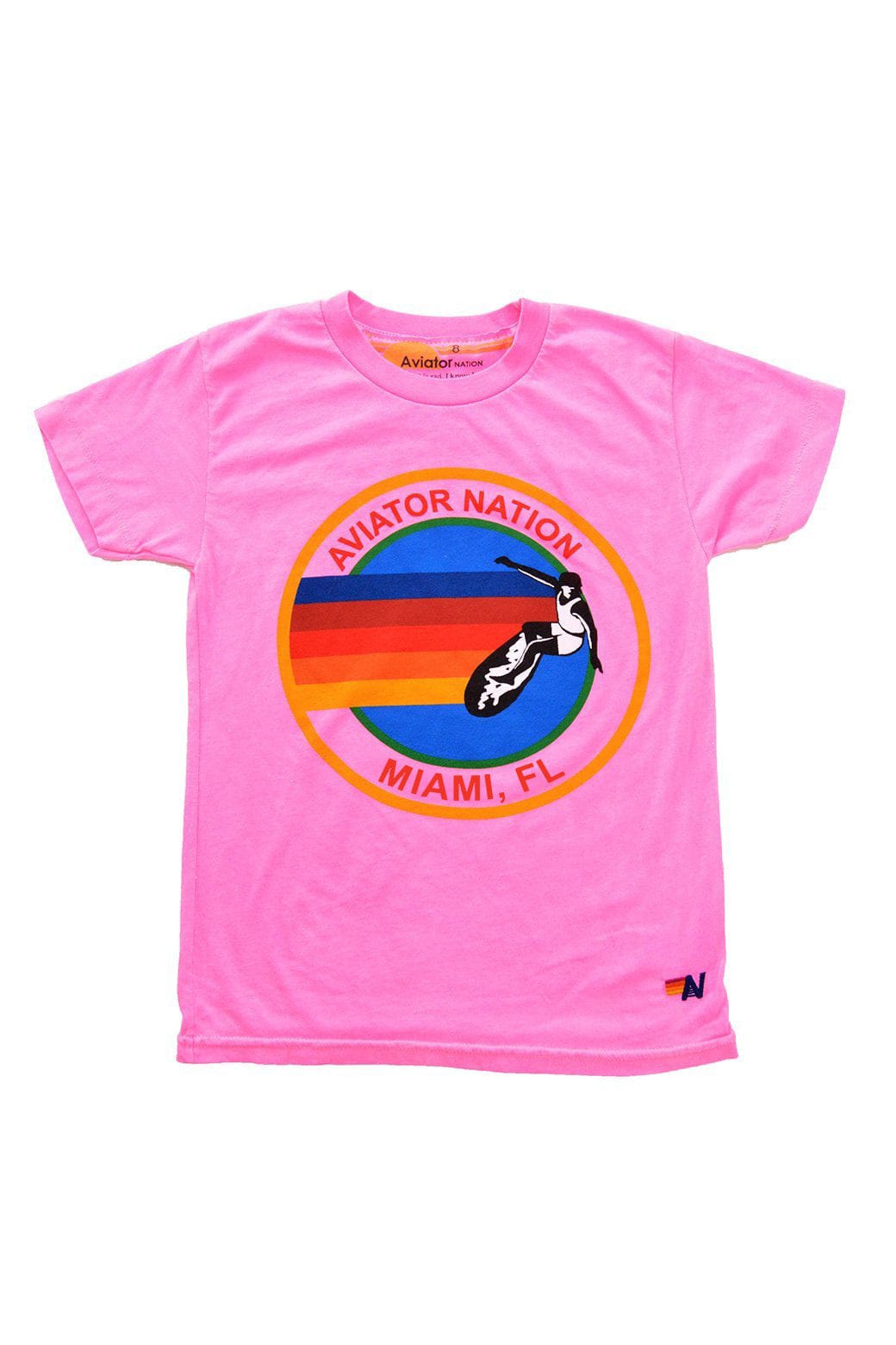 KID'S AVIATOR NATION MIAMI TEE - NEON PINK