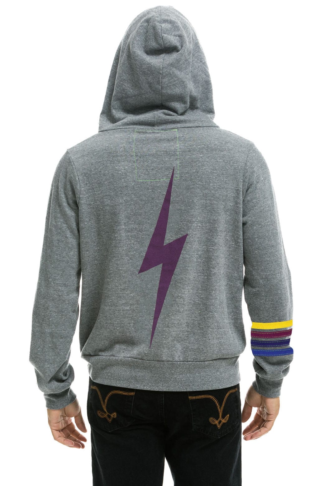LSU BOLT ZIP HOODIE  - HEATHER GREY