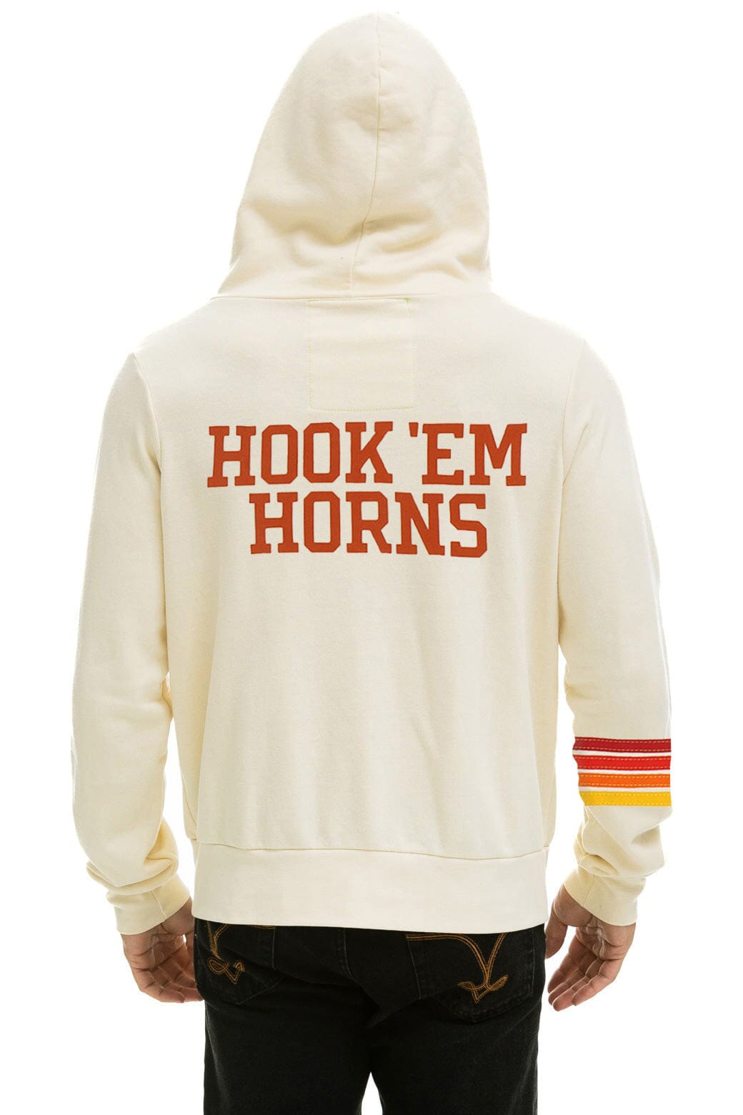 UNIVERSITY OF TEXAS HOOKEM ZIP HOODIE - VINTAGE WHITE
