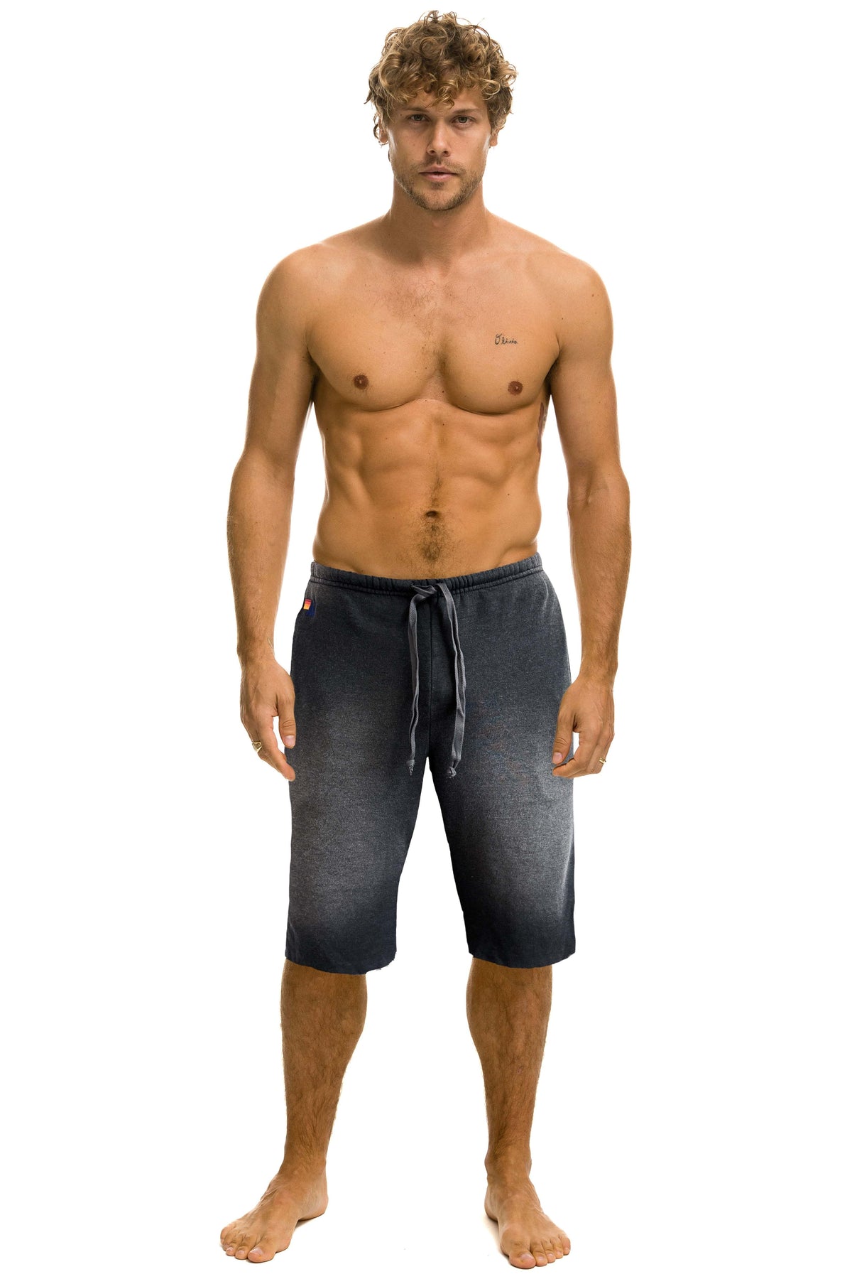 ESSENTIAL MENS SWEATSHORTS - FADED SMOKE