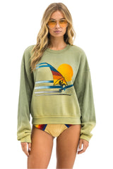 WINDSURF JUMP RELAXED CREW SWEATSHIRT - FADED ARMY
