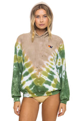 HAND DYED V RELAXED PULLOVER HOODIE - TIE DYE SAND // JUNGLE