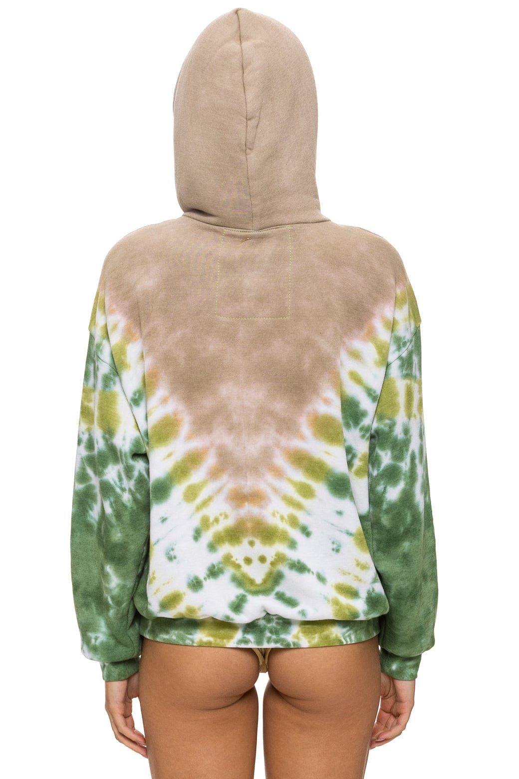 HAND DYED V RELAXED PULLOVER HOODIE - TIE DYE SAND // JUNGLE