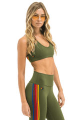 WOMEN'S 5 STRIPE SPORTS BRA - LEAF