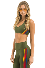 WOMEN'S 5 STRIPE SPORTS BRA - LEAF