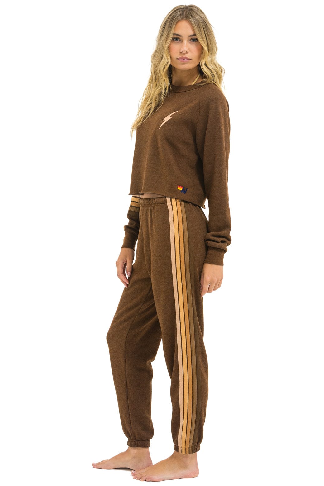 5 STRIPE SWEATPANTS - CHOCOLATE // ESPRESSO