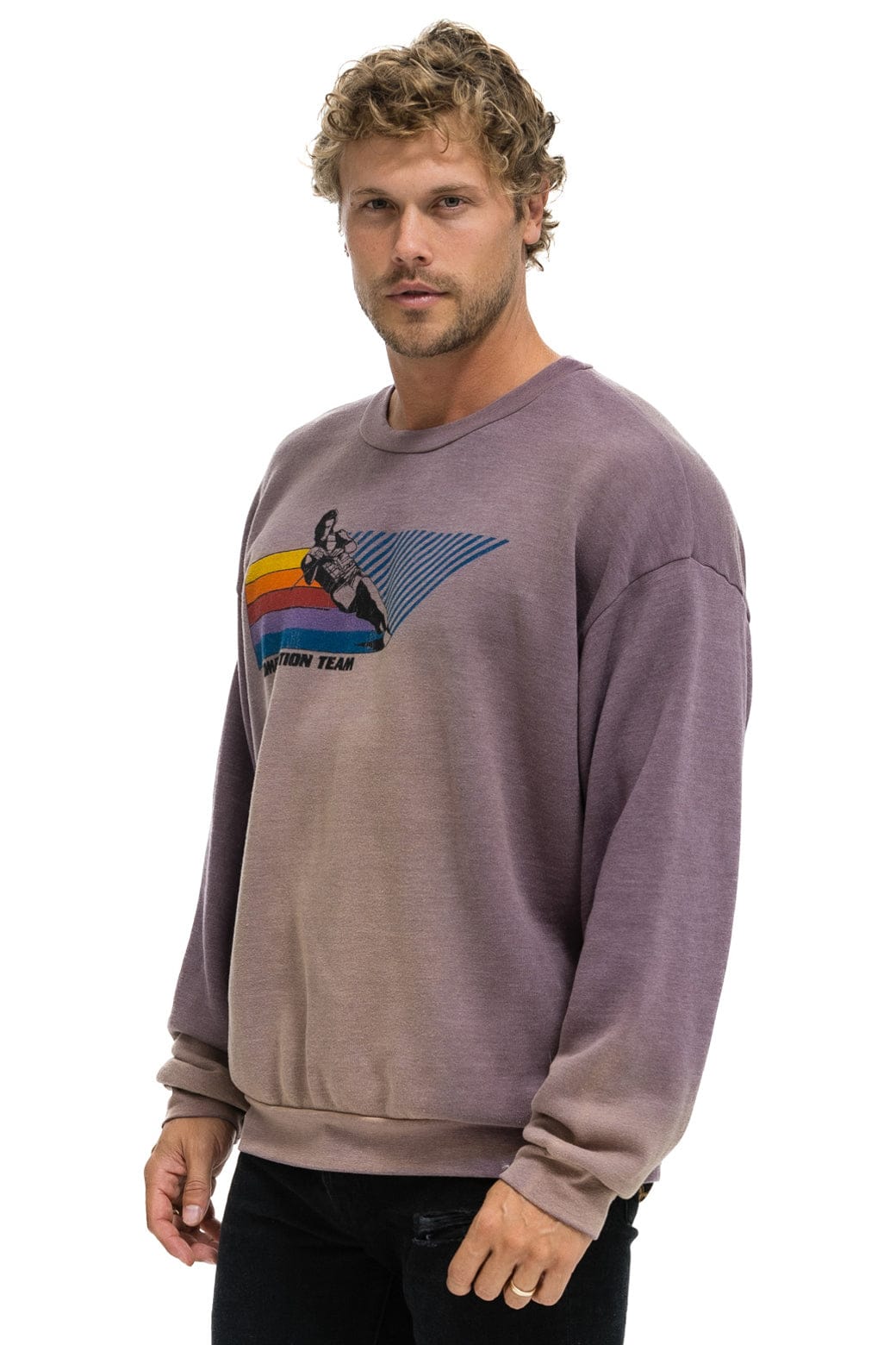WATER SKIER RELAXED CREW SWEATSHIRT - FADED MOCHA