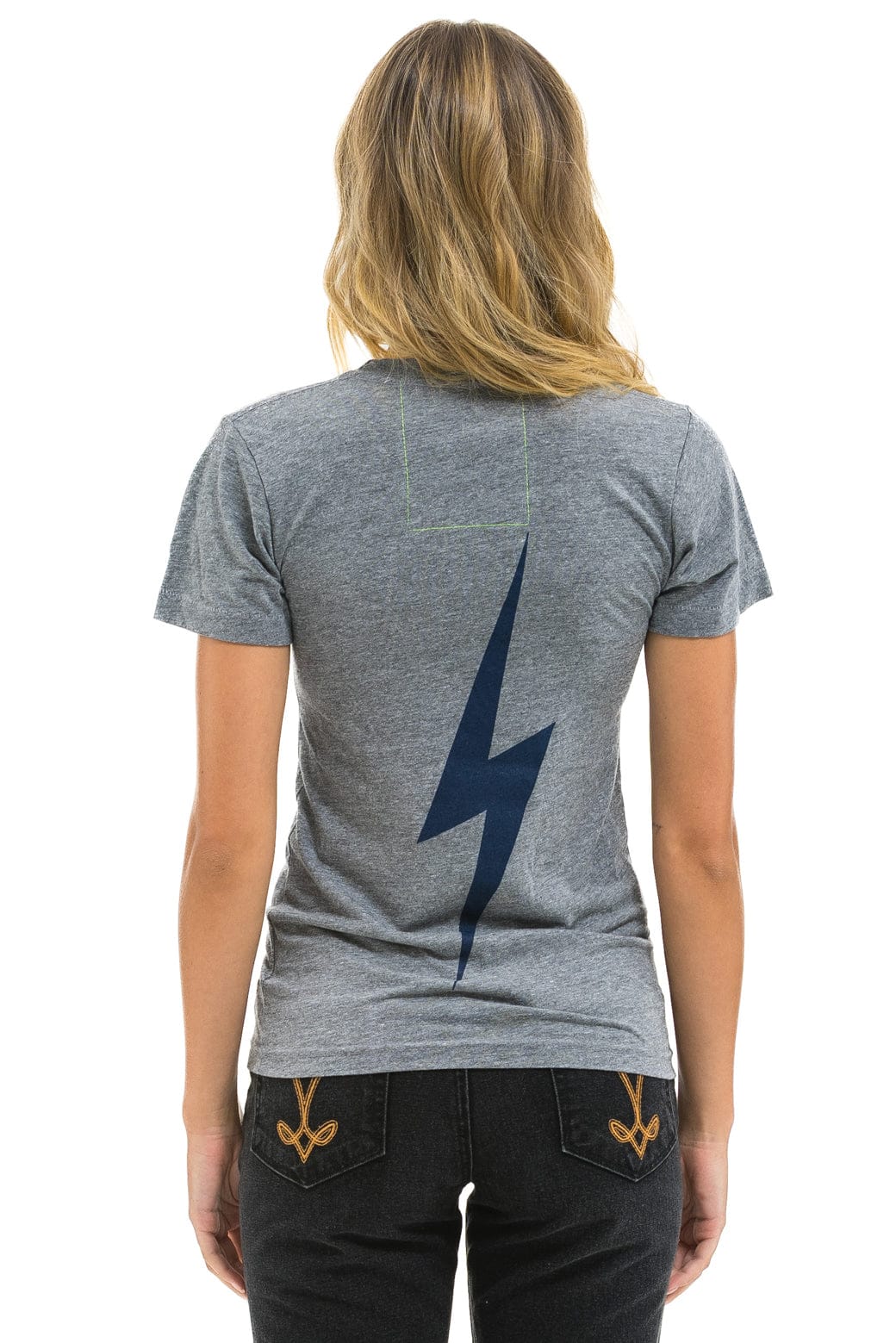 NY YANKEES BOLT CREW TEE - HEATHER