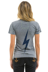 NY YANKEES BOLT CREW TEE - HEATHER