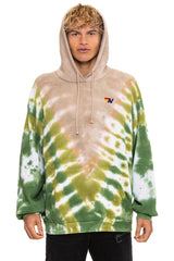 HAND DYED V RELAXED PULLOVER HOODIE - TIE DYE SAND // JUNGLE