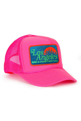 LOS ANGELES WINE & FOOD 2025 VINTAGE LOW RISE TRUCKER - NEON PINK