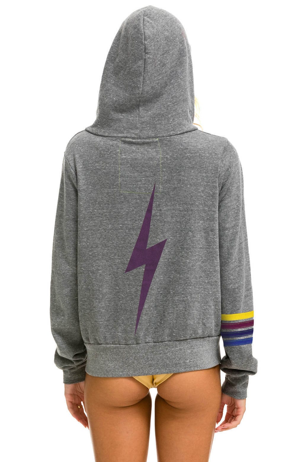 LSU BOLT ZIP HOODIE  - HEATHER GREY