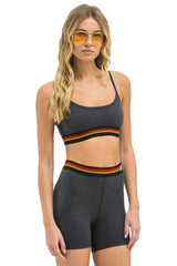 LOGO 4 INCH HI-RISE BIKER SHORT - CHARCOAL