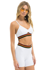 LOGO ELASTIC KEYHOLE BRA - WHITE