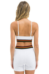 LOGO ELASTIC KEYHOLE BRA - WHITE