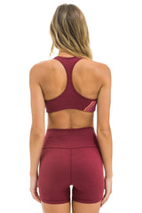 WOMEN'S 5 STRIPE SPORTS BRA - BERRY