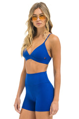 WIDE RIB TRIANGLE ADJUSTABLE SPORTS BRA - ROYAL