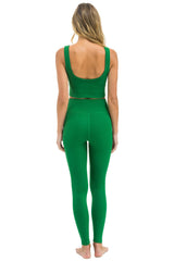 WIDE RIB FULL LENGTH HI-RISE LEGGINGS - KELLY GREEN