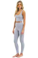 WIDE RIB FULL LENGTH HI-RISE LEGGINGS - LIGHT GREY