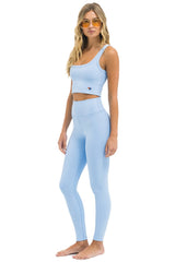 WIDE RIB FULL LENGTH HI-RISE LEGGINGS - SKY