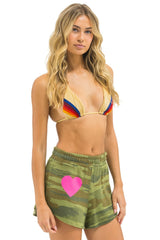 HEART CLUB SHORTS - CAMO // NEON PINK