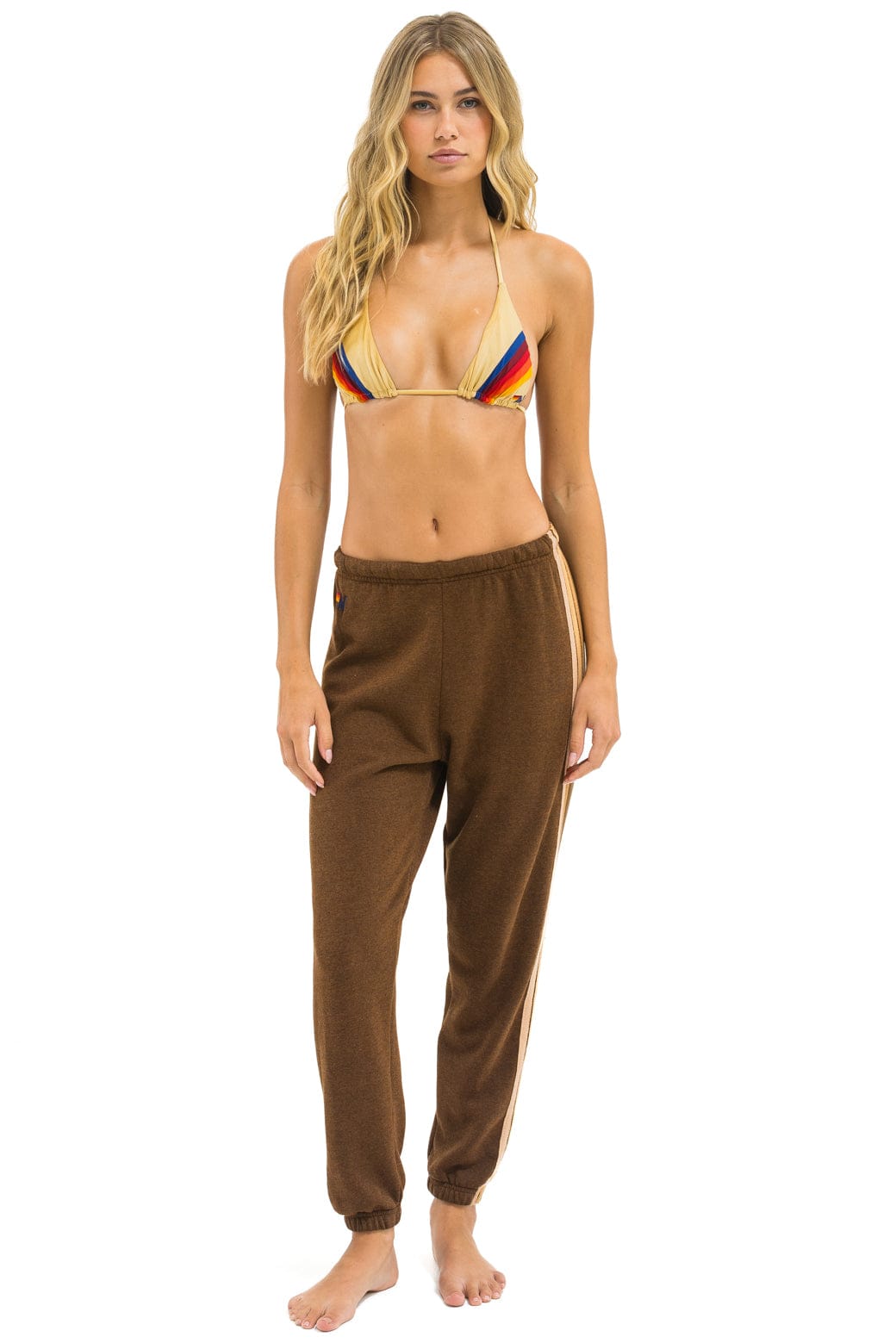 5 STRIPE SWEATPANTS - CHOCOLATE // ESPRESSO