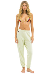 5 STRIPE SWEATPANTS - LIME CREAM // WHITE NEON