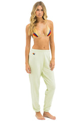 5 STRIPE SWEATPANTS - LIME CREAM // SEAFOAM