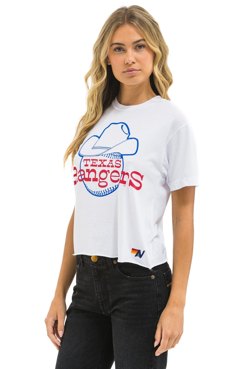 TEXAS RANGERS BOLT WOMEN'S BOYFRIEND TEE - WHITE
