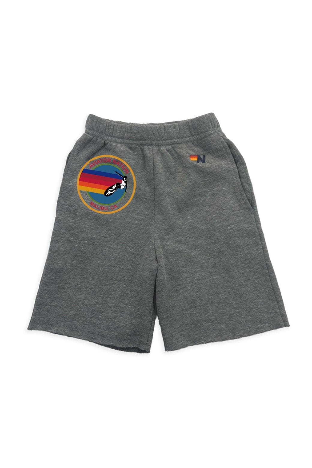 AVIATOR NATION MALIBU KIDS SWEATSHORTS - HEATHER GREY
