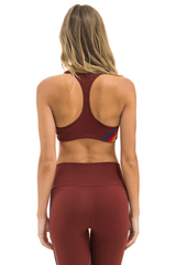 WOMEN'S 5 STRIPE SPORTS BRA - BRICK