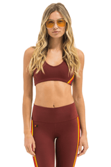WOMEN'S 5 STRIPE SPORTS BRA - BRICK