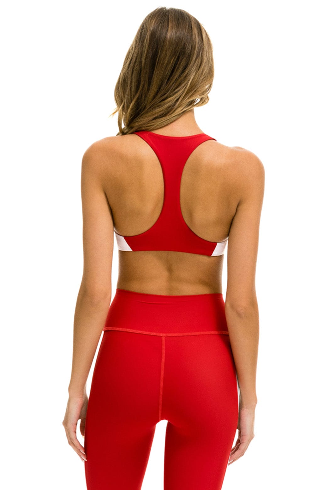 COLOR BLOCK BRALETTE  SPORTS BRA - CHERRY