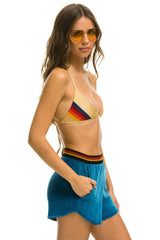 LOGO STRIPE WOMEN'S LOUNGER SHORTS - CARIBBEAN