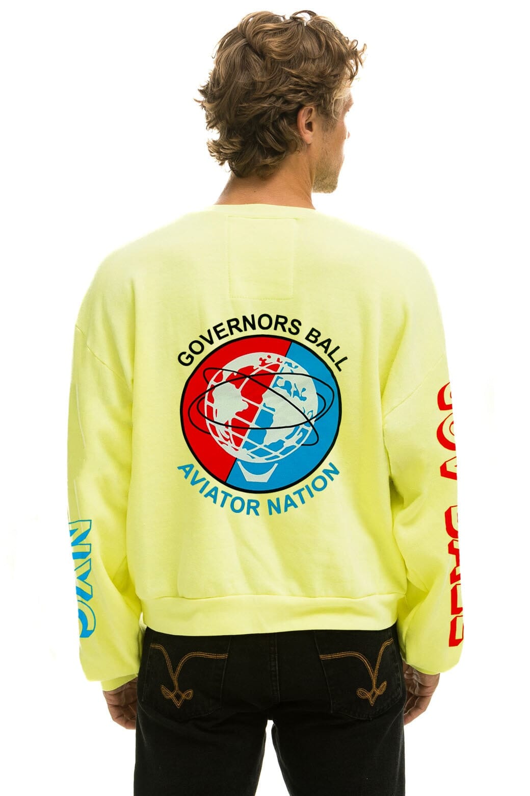 GOV BALL 2024 CREW SWEATSHIRT RELAXED - NEON YELLOW