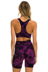 HAND DYED 6 INCH HI-RISE BIKER SHORT - TIE DYE CRYSTAL ROSE