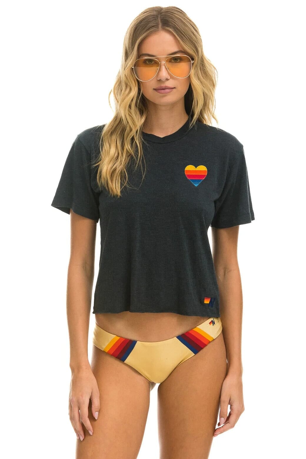 HEART STITCH 5 BOYFRIEND TEE - CHARCOAL