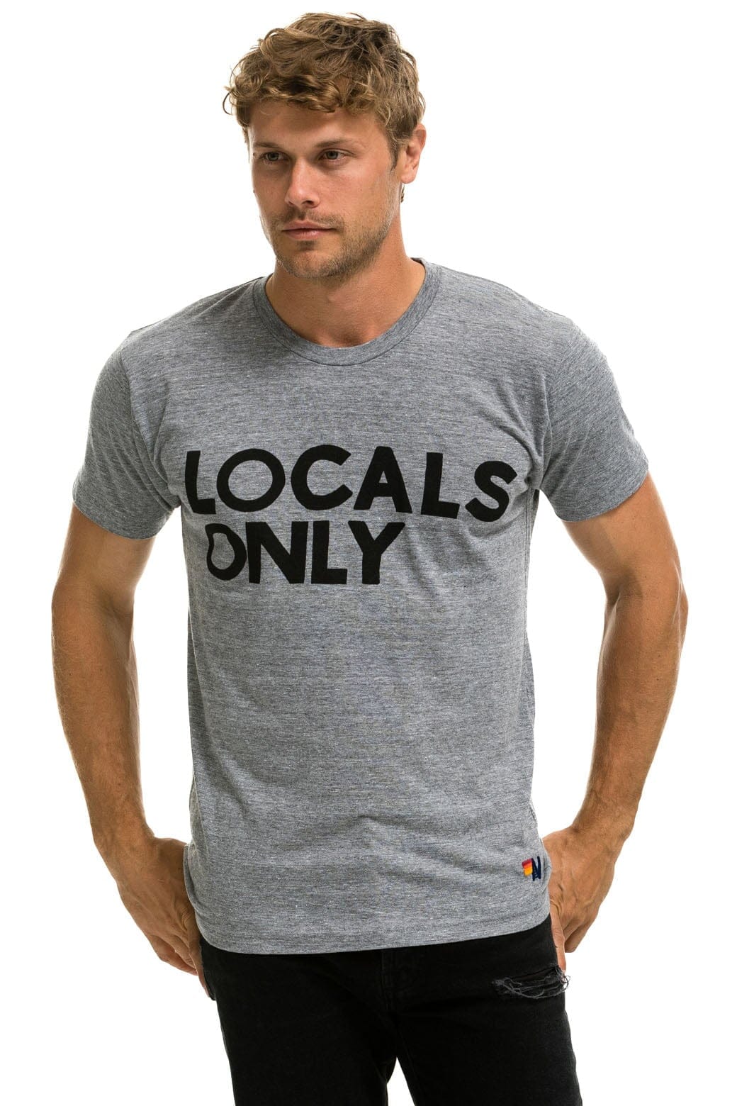 LOCALS ONLY TEE - HEATHER GREY