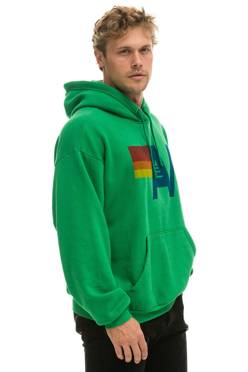 LOGO PULLOVER RELAXED HOODIE - KELLY GREEN