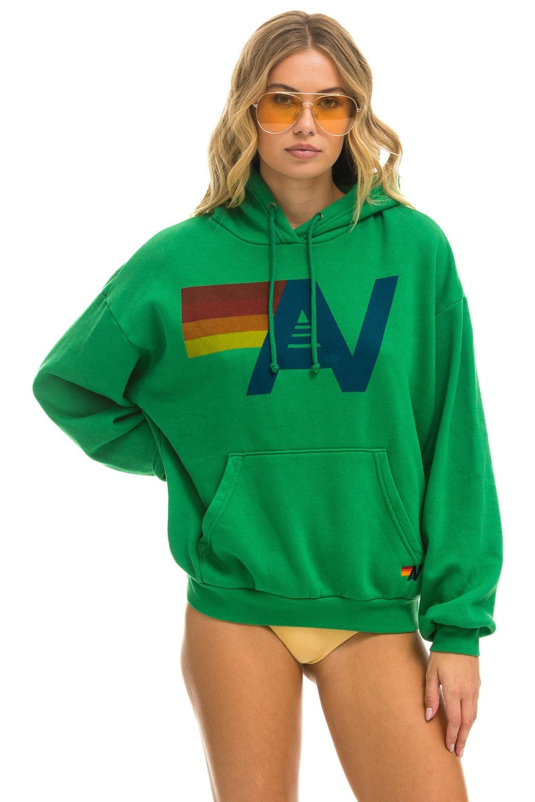 LOGO PULLOVER RELAXED HOODIE - KELLY GREEN