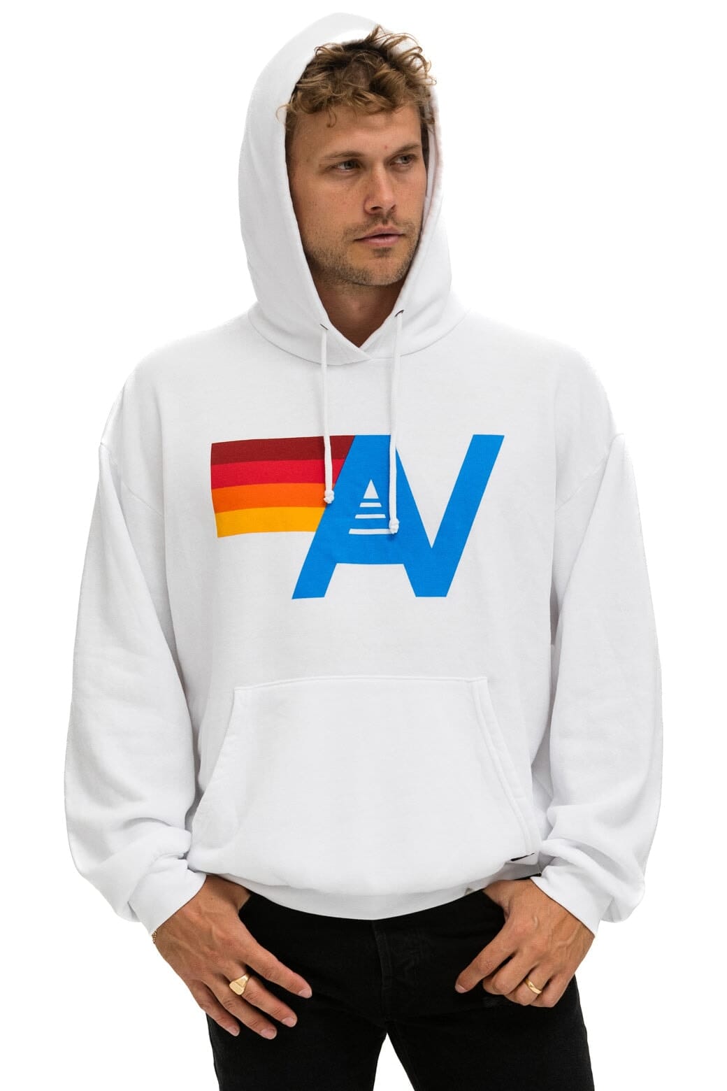 LOGO PULLOVER RELAXED HOODIE - WHITE